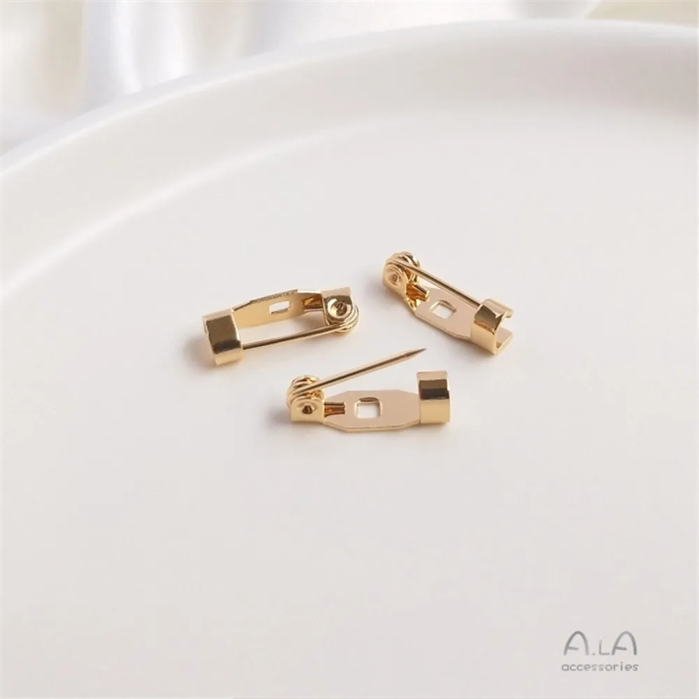 14K الذهب اللون DIY الملحقات مثقب دبوس بروش أسفل دعم اليدوية بروش زر إبرة إكسسوارات الشعر المواد #5