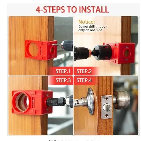 Spherical Lock Hole Saw Set Precise Alignment Drilling Tool Effortless Installation Hole Cutter Kit For Home Door Lock Mount