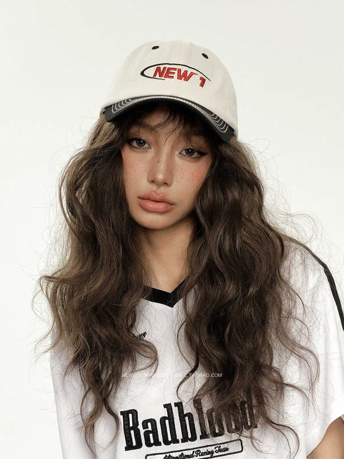 Street Hipster Embroidery Soft Top Baseball Hat, Women Color Blocking Plus Wide Brim Show Face Small Retro Street Duck Tongue