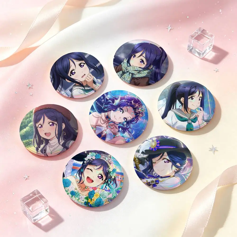 Kanan Matsuura Anime Figure Badges 25 32 44 58 75 Mm Round Cosplay Pin Bag Decor Fans Collect Friends Gifts Brooch Souvenir