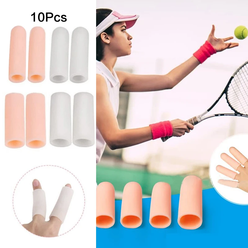 10 pçs cozinhar ferramentas de cozinha tubo de gel de silicone protetor de dedo anti-corte resistente ao calor mangas de dedo