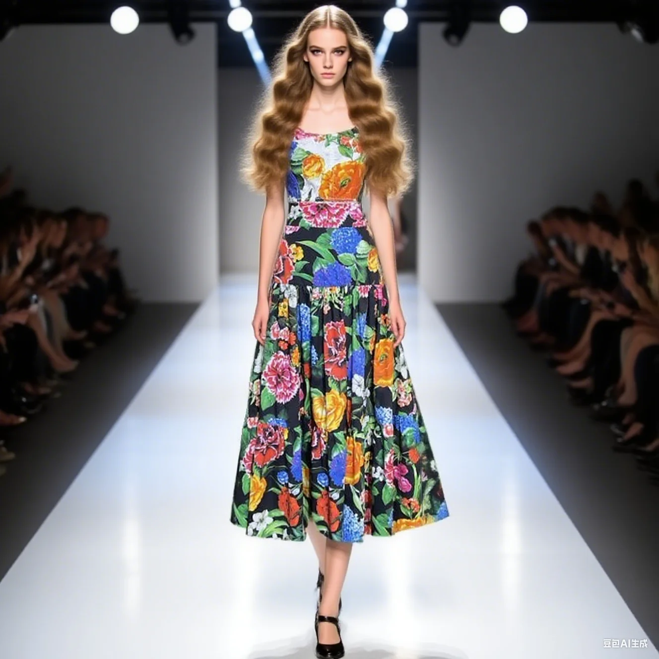 

Fashion Spring Women's cotton Suit Spaghetti Strap Sweetheart Neck Tops+Fashion Big Swing skirt Print 2-piece set