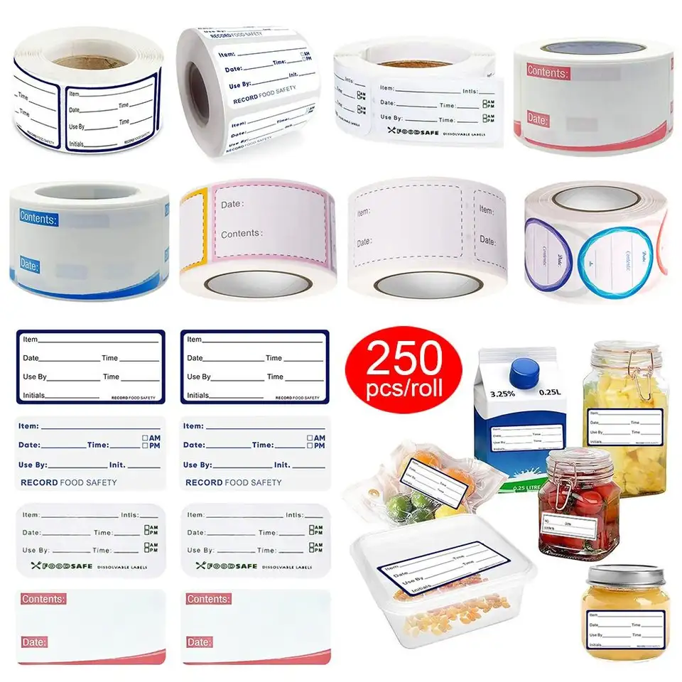 Waterproof, Removable Food Labels For Your Kitchen Essentials! 250Pcs ...