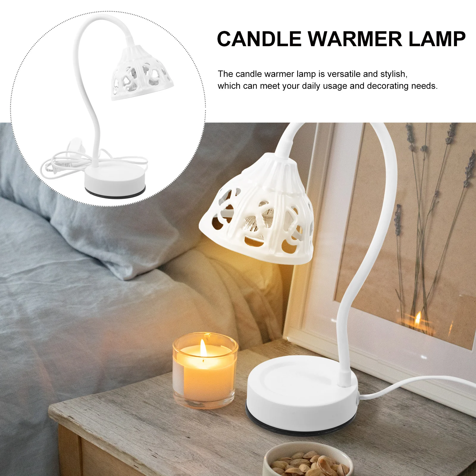 

Warmer Lamp Small Decorative Night Light for Jar Candles Electric Wax Melt Warmer for Home Bedroom Living Room Scented