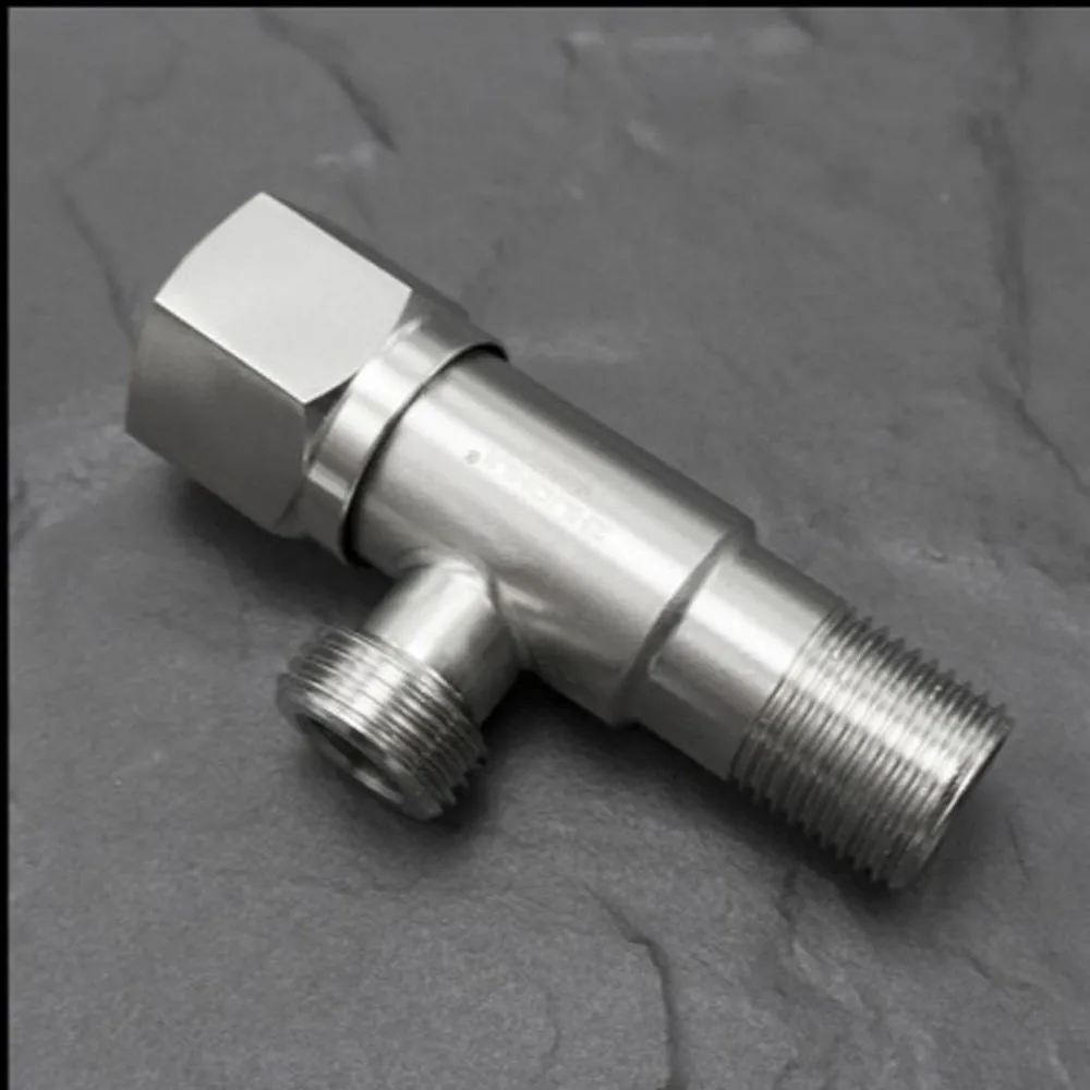 Stainless Steel Hot Cold Angle Valve Rust Proof Hexagonal Wheel Toilet Water Stop Valve Quarter Turn Triangular Valve Kitchen