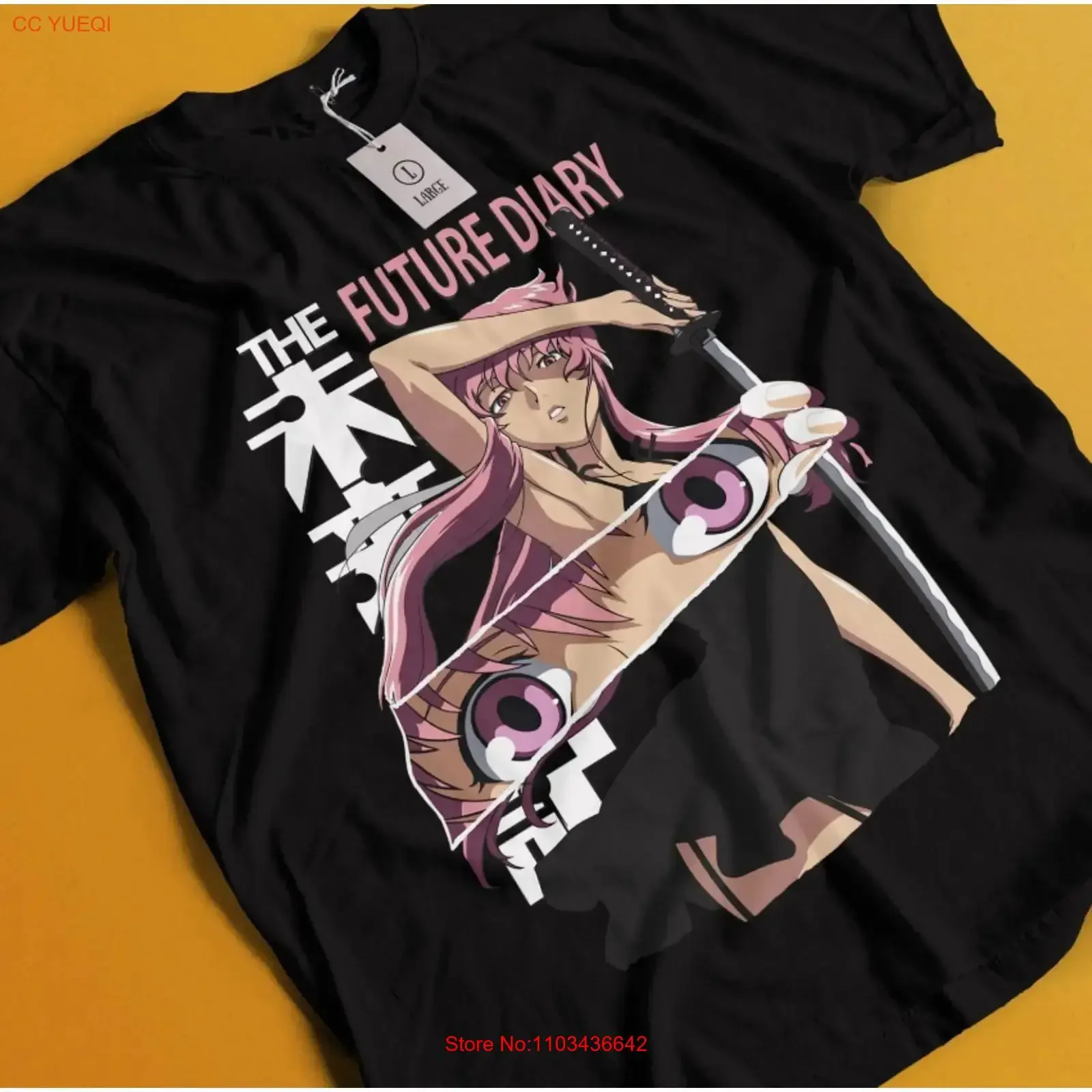 Футболка Future Diary с изображением Юно Гасай и Юкитеру Амано, винтажный стиль, с эффектом потертости, для повседневной носки, дизайнерская одежда с графическим принтом, унисекс