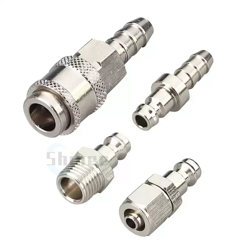 EU 모든 구리 니켈 도금 미니 공기 호스 퀵 커플링 릴리스 공압 피팅 유럽 커넥터 빠른 의료 장비 SH