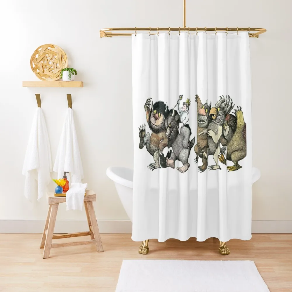 Wild Things Romp Graphic Shower Curtain For Bathroom Bathroom Accessories Shower Sets For Bathroom Curtain