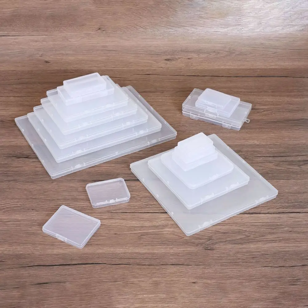 Compact Transparent PP Storage Organizer Case For Tiny Jewelry Beads Hardware Components Electronic Parts Home Desk Tidy Holder