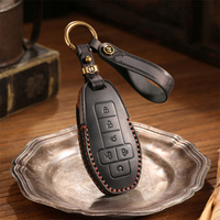 New 4/6 Buuuons Car Key Fob Leather Key Case Case Car Accessories For DENZA D9