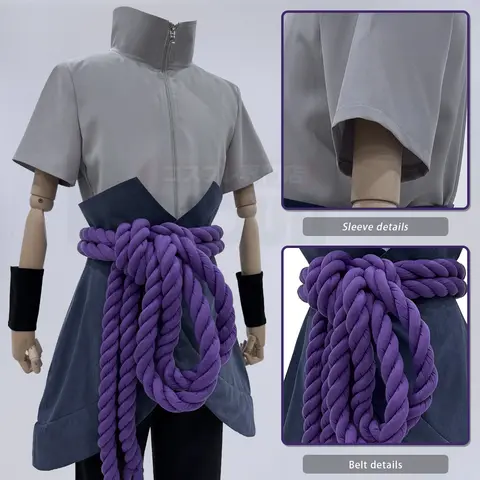 HOLOUN Anime Uchiha Sasuke Cosplay Costume haut pantalon ceinture Cos Convention cadeau adulte Version unisexe