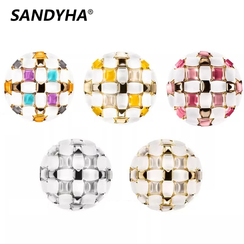 SANDYHA Nordic Gemstone Ceiling Light Colorful Circular Wall Lamp LED Lighting Fixture For Living Room Foyer Hallway Home Decor