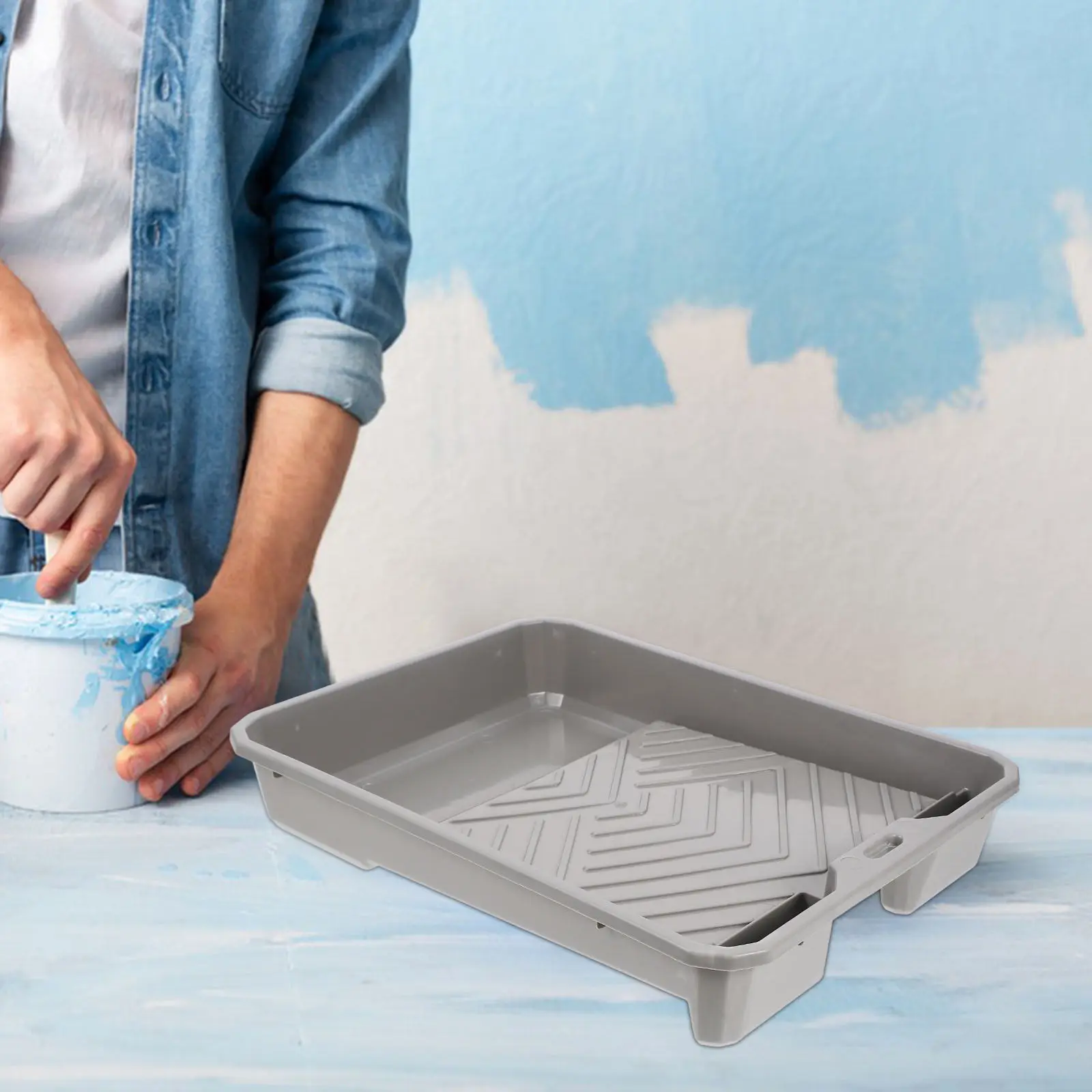 

Пластиковый лоток для краски, прочный органайзер для красок, подставка для валиков, устойчивая к проливанию, легкая, незаменима для рисования