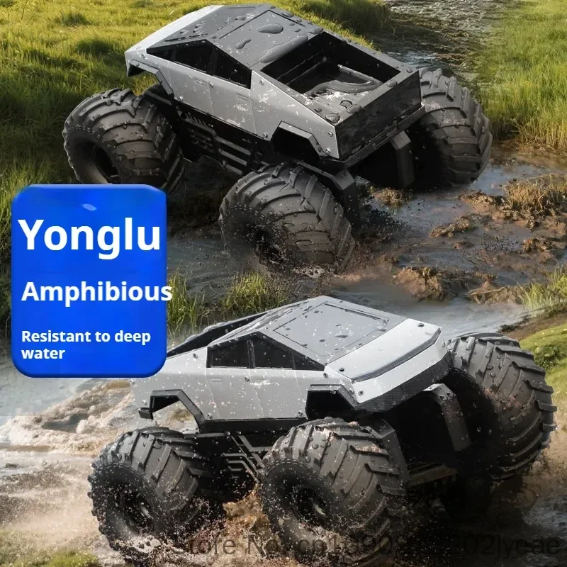4DRC Amphibious Tesla RC Car 4WD Waterproof Off-Road Electric Remote Control Vehicle Toy for Land And Water Beach Outdoor