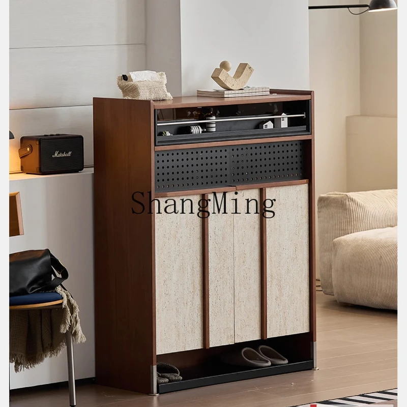 

DHY retro solid wood shoe cabinet medium and ancient style entrance cabinet locker storage bag