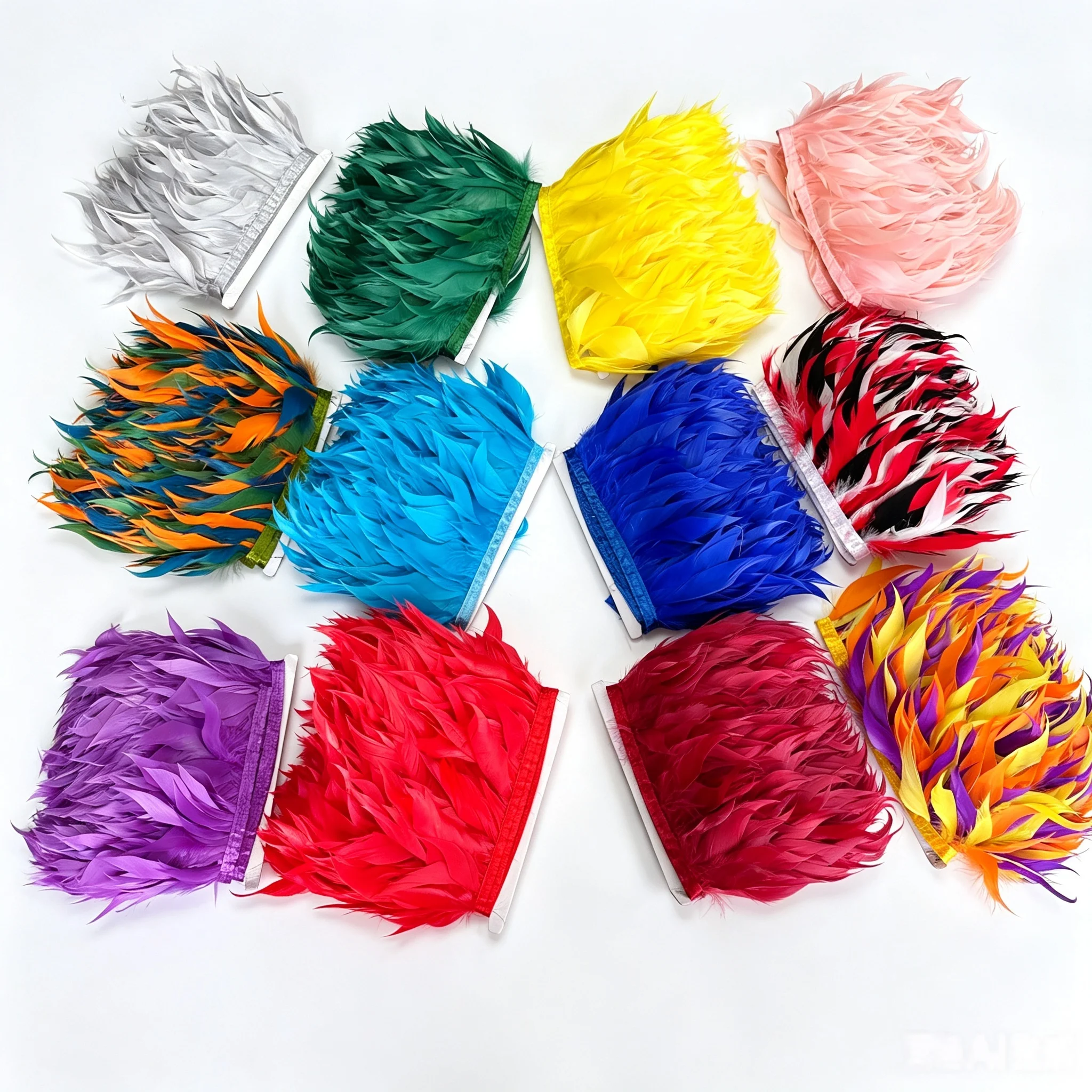 5M Weiches Flauschiges Natürliches Gänsefeder-Fransenband 8-10cm Federn für DIY Näharbeiten Hochzeit Schmuck Dekoration Bastelzubehör