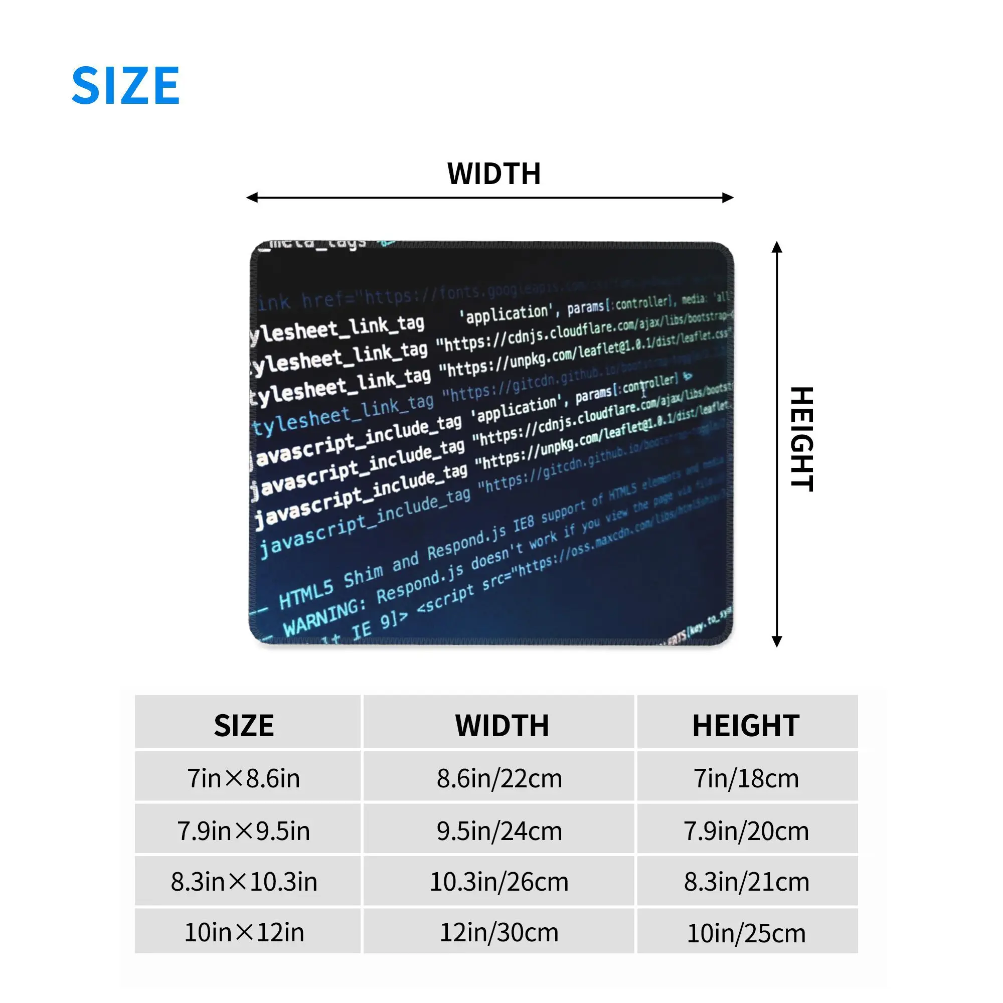 عنوان HTML جافا سكريبت كود على شاشة الكمبيوتر لوحة الماوس لوحة المفاتيح الكمبيوتر ماوس حصيرة ألعاب الكمبيوتر المحمول مكتب حصيرة الجدول الحصير