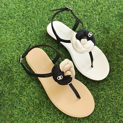 Women's flat sandals Summer casual women's shoes Women's flat open toe ankle strap Women's in-line strap sandals 2024 new