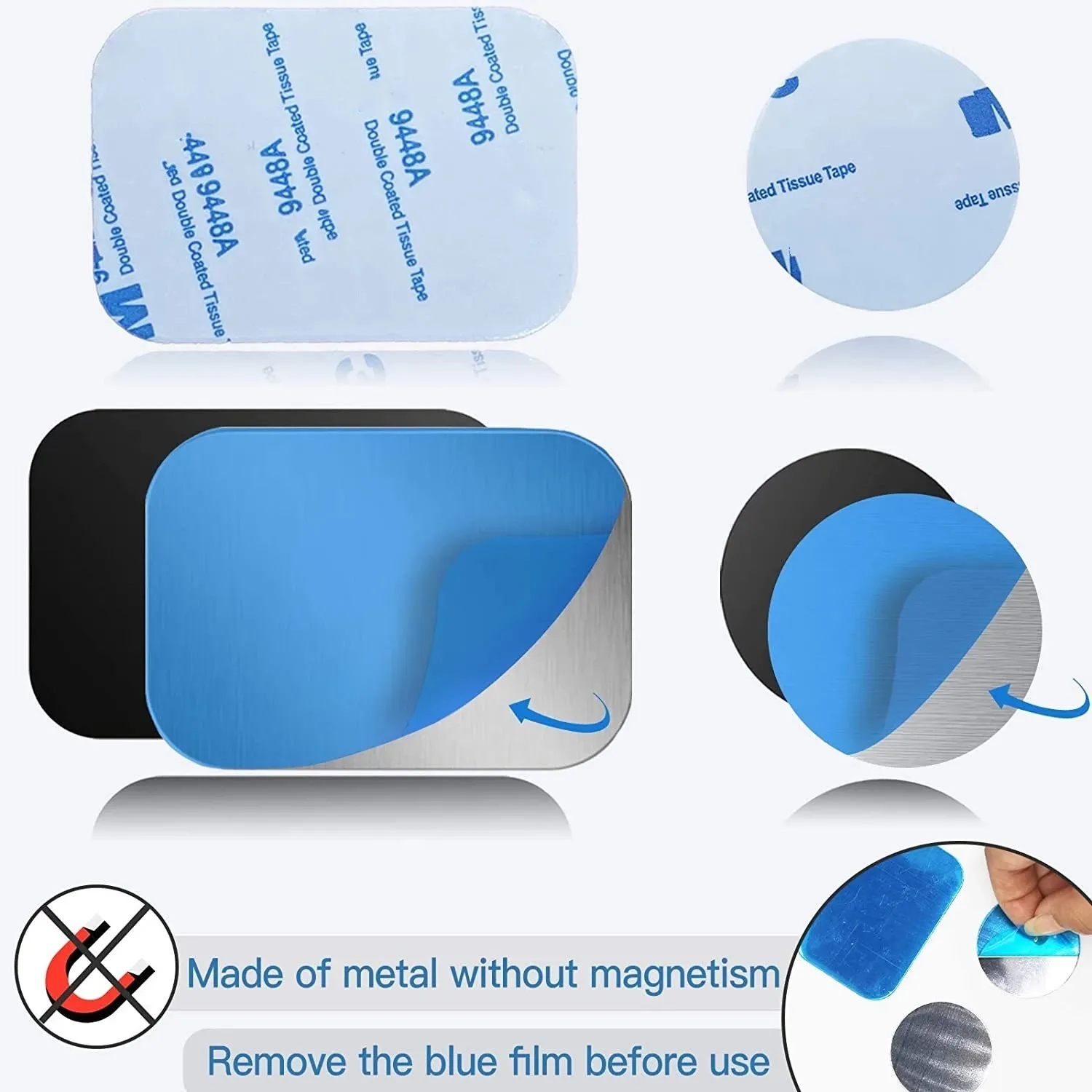 Pelat Logam Magnetik untuk Pemegang Telepon Mobil Lembar Besi Universal Stiker Disk Dudukan Magnet Ponsel Berdiri untuk IPhone