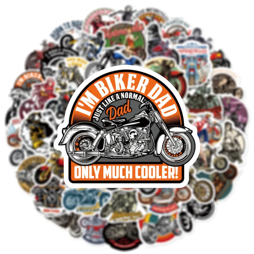 50pcs Retro Motorcycles Stickers For Helmet Car Scrapbook Suitcase Ipad Guitar Cool Sticker Vintage Scrapbooking Materiales