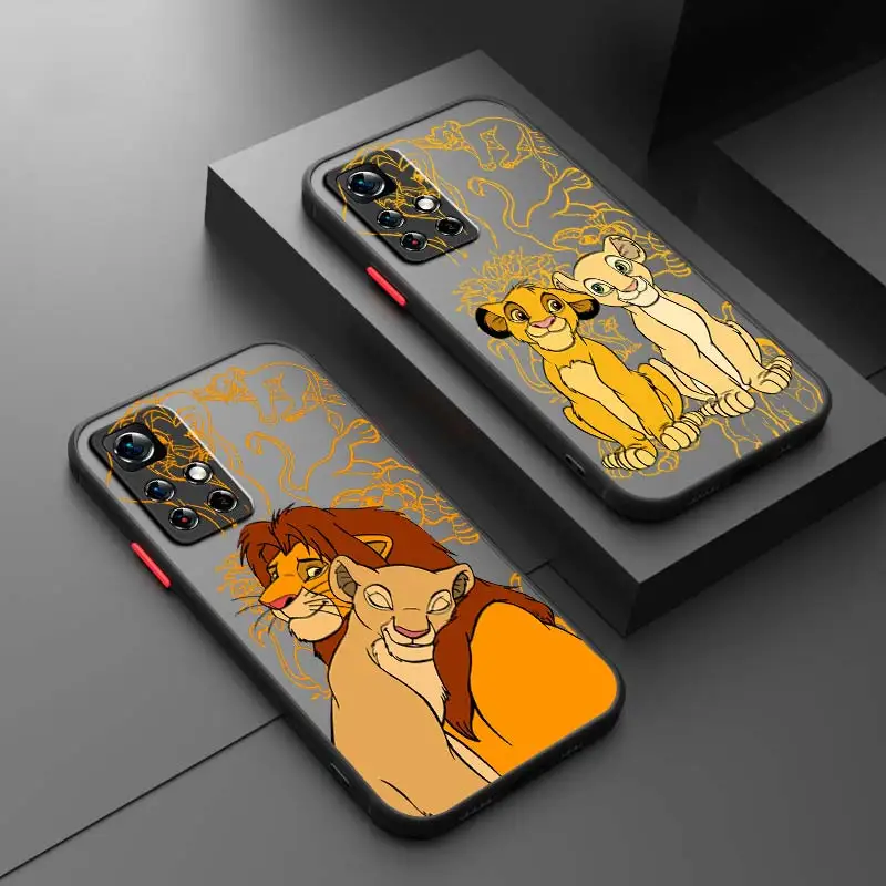 Disney The Lion King For Xiaomi Redmi Note 12 Speed 11 10 9 Pro Plus Max 4G 5G Frosted Translucent Phone Case