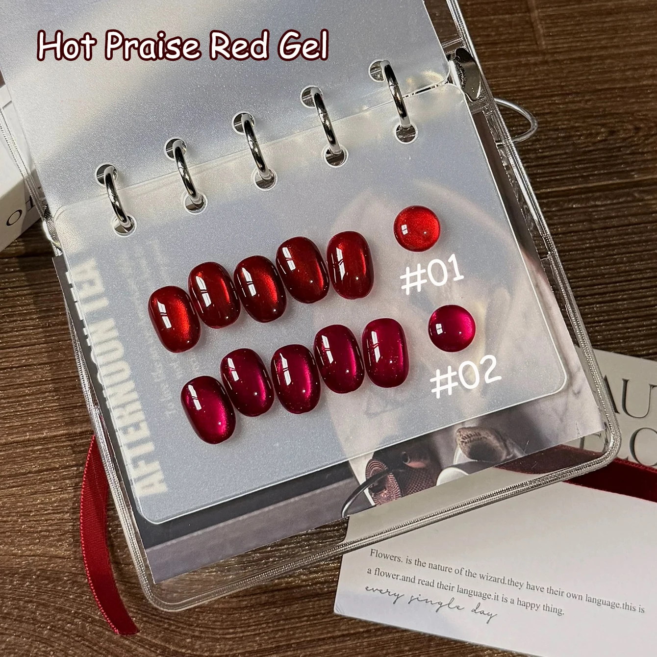 1pcs PSK 2026 New Popular Highlight Red Glass Beads Cat Eye Nail Art Whitening Hot Praise Red Magnetic Cat Eye Gel Nail Polish