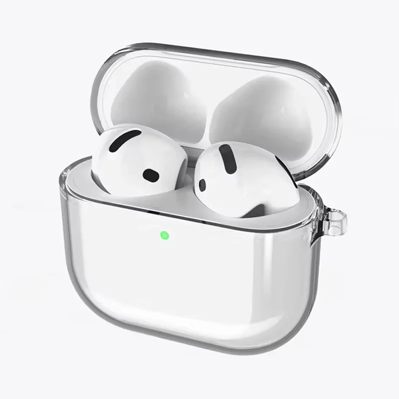 Clear Earphones Case For Airpods 4 Transparent TPU Protective Cover Soft Shell With Keychain For AirPods 4th Gen Accessories Kit