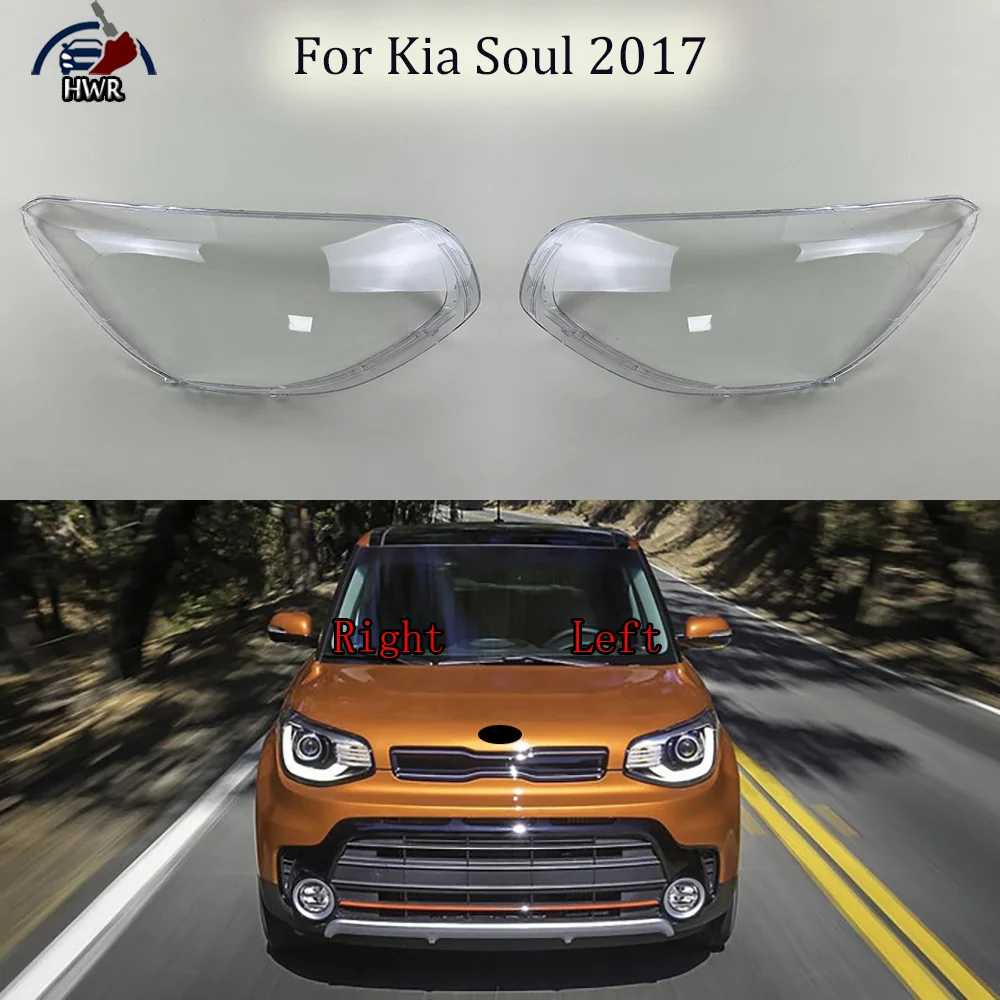 

For Kia Soul 2017 Front Headlamp Lamp Shell Transparent Headlight Cover Lens Plexiglass Replace Original Lampshade