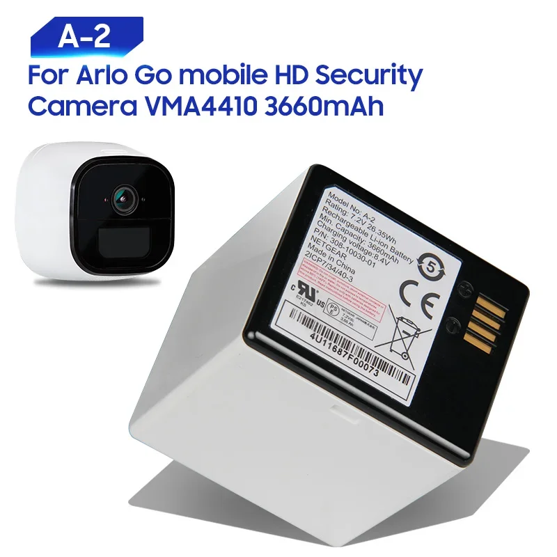 

Replacement Battery For Arlo Go mobile HD Security Camera VMA4410 A-2 Rechargable Batteries 3660mAh