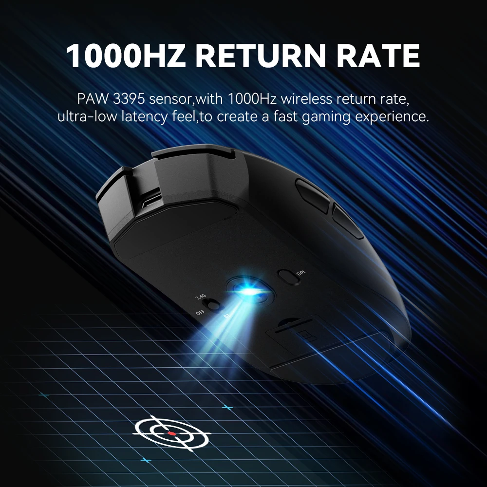 Imagem -04 - Taidu Tsg808 Pata 3395 Mouse sem Fio Bluetooth 2.4g Conexão de Modos Mouse para Jogos 26000dpi 650ips 49g Mous para Computador Portátil