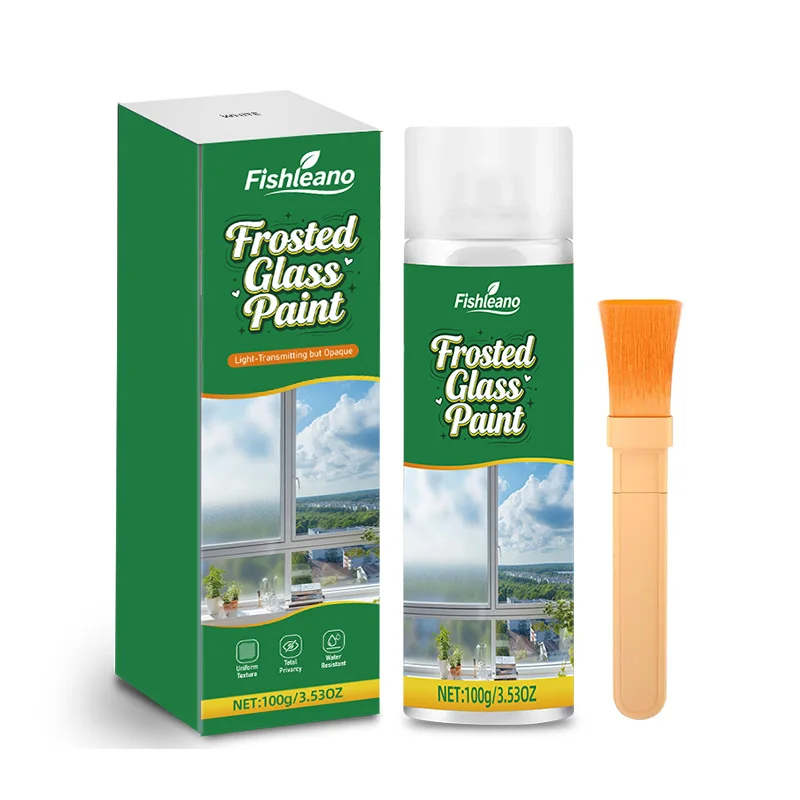 Fishleano Frosted Glass Verf 100g, privacycoating voor ramen, douchedeuren en badkamers, aan te brengen met een kwast