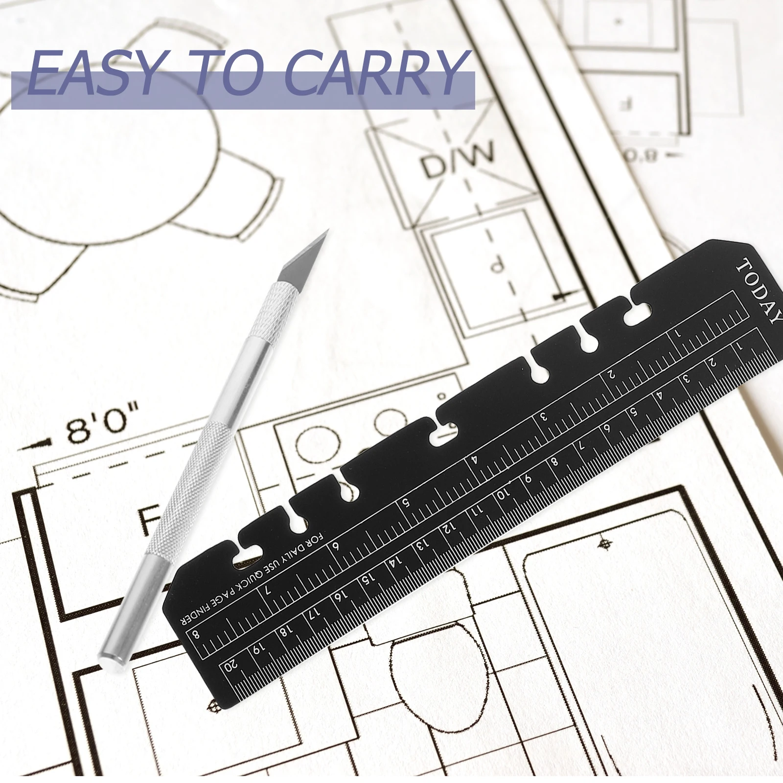 

12pcs Plastic Planner Bookmarks Multi-Function Page Markers Sturdy Lightweight Book Accessories For Students Readers Travelers