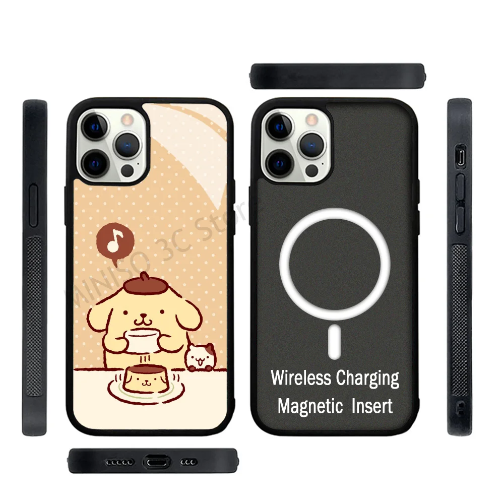 

Cute Phone Case Strong Magnetic For IPhone 15 14 13 Pro Max 11 12 Mini P-Pompompurin For Magsafe