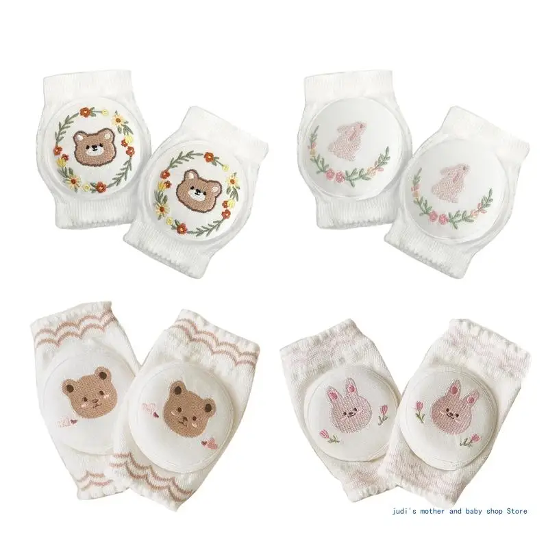 Embroidery Knee Pads for Baby Crawling Breathable & Stretchy Walking Kneepads