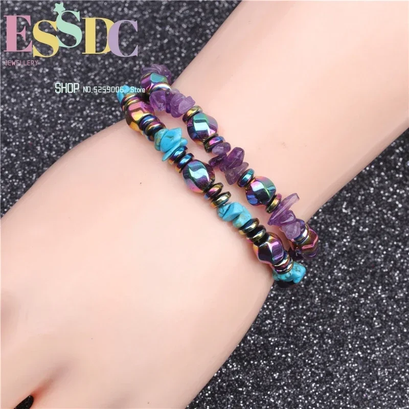 Hot Sale Colorful Natural Hematite Beads  Magnetic Therapy Stone Bracelet for Male or Female Hand Made Jewelry Wholesale