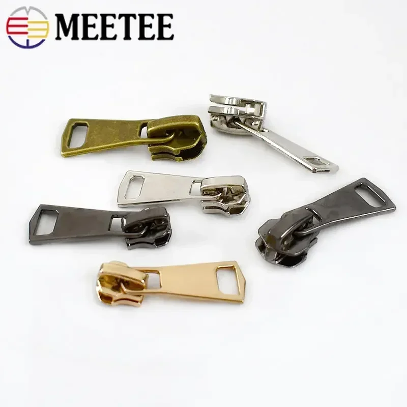 5/10Pcs 5# 8# Zipper Slider for Metal Zippers Tape Reversible Decorative Zip Puller Head Repair Kit Bag Zips Lock Sew Accessory