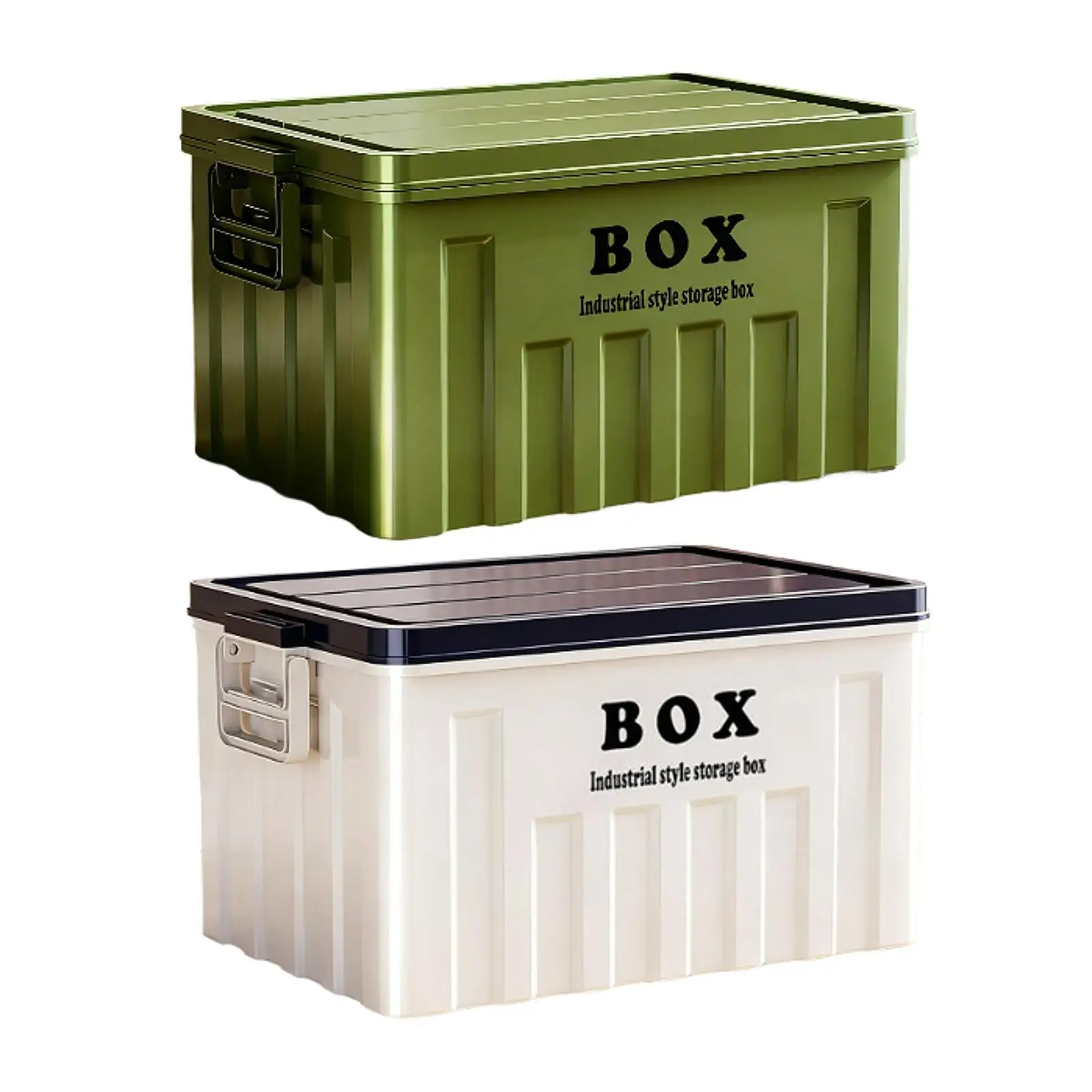 Large Plastic Storage Container with Lid Stackable Storage Bin Organizer for Home Clothes Toys Books Kitchen Dorm - view 5