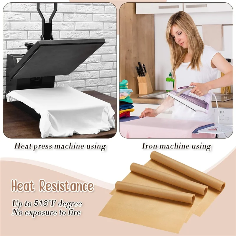 

18 PCS PTFE-Sheets For Heat Press 12X16 Inch, T Shirt Alignment Ruler And Heat Resistant Tape And Tape Measure Set Durable