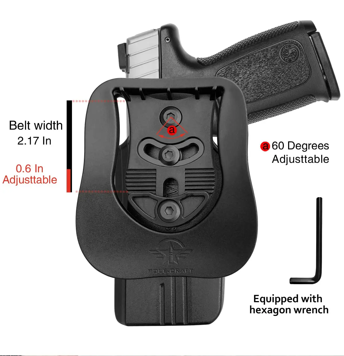 OWB Paddle Polymer Holsters Fit: Smith & Wesson SD9 VE / SD40 VE , Outside Waistband Open Polymer Holster with Safety Lock,