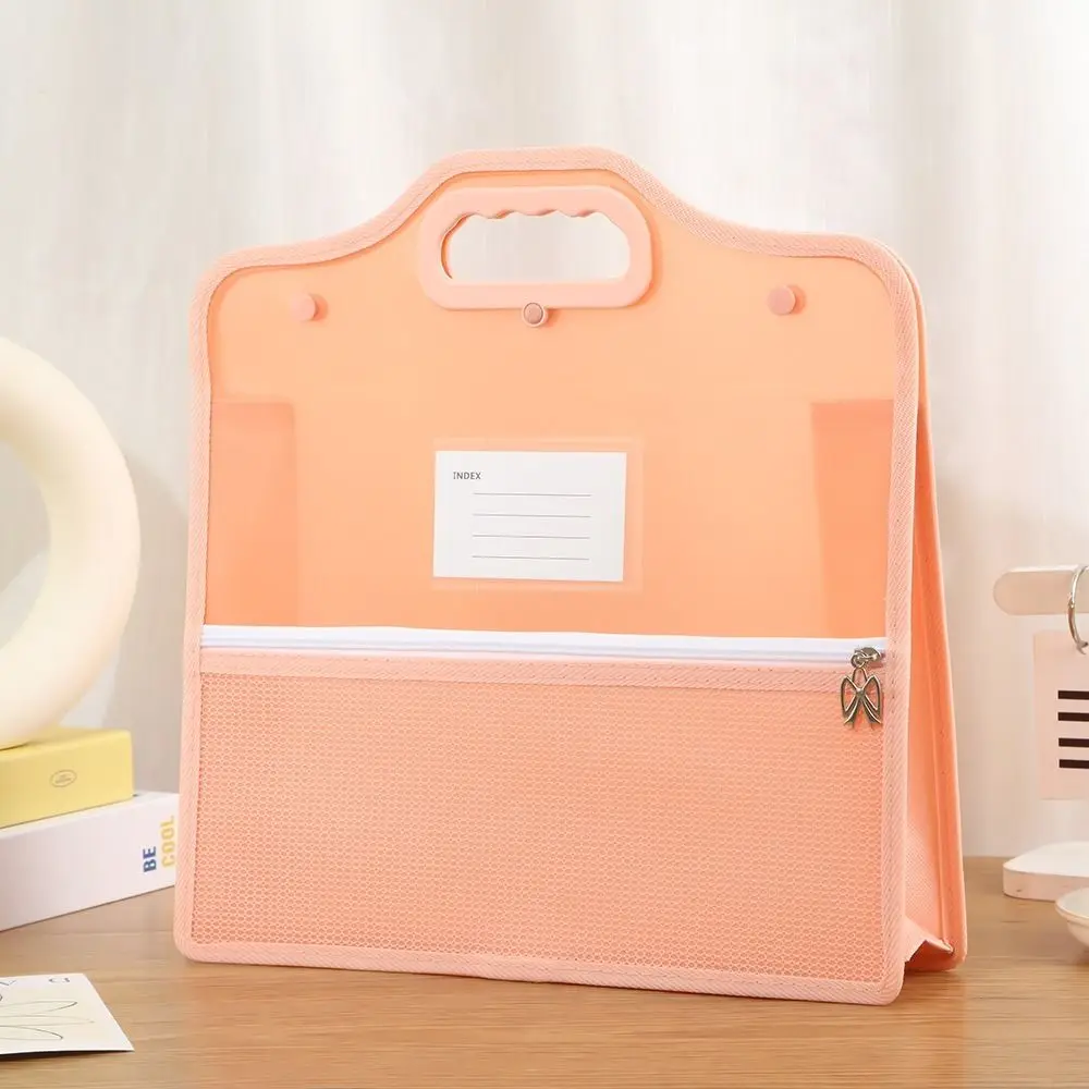 File Management PP Vertical Accordion Zipper Bag Waterproof Zipper Closure File Folder File Bag Document Organization