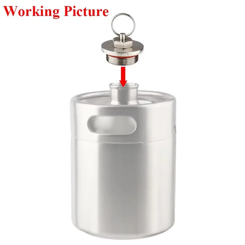 Homebrew Mini Beer Keg Lid,Beer Growler Lid With Pressure Relief Valve Fitting,Carbonating Keg Replacement Lid for 2L,3.6L,5L,10