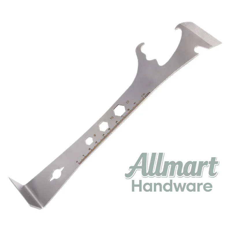 Portable high hardness pry bar multifunctional tool for woodworking, nail remover,beekeeper, flat mouth scraper, metal pry plate