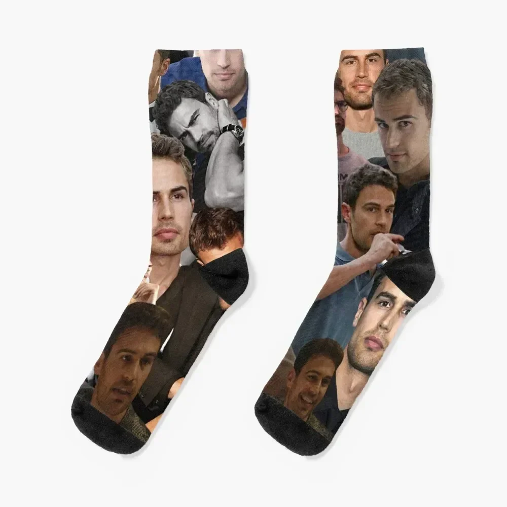 theo james photo collage Socks anti slip football cute tennis Designer Man Socks Women's