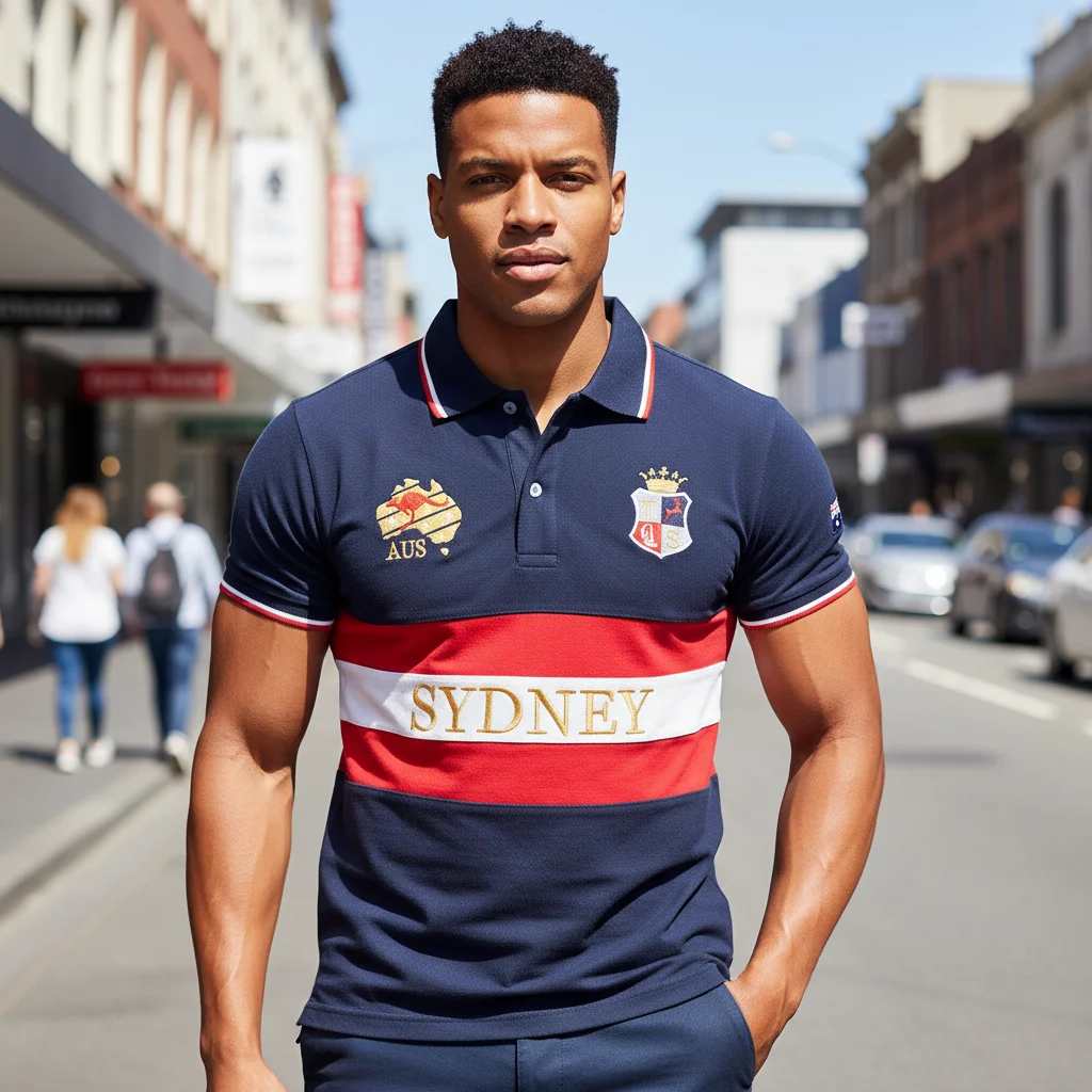 Men\'s polo shirt Australia Sydney cotton embroidery stitching color classic fashion original design pure cotton high quality