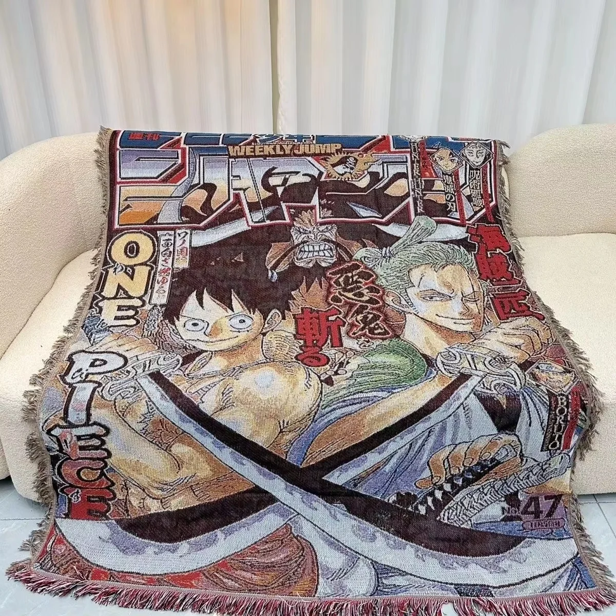 Anime Dragon Ball One Piece Cotton Thread Textile Blanket Casual Blanket Bedhead Blanket Decoration Sofa Cover Decorative Carpet