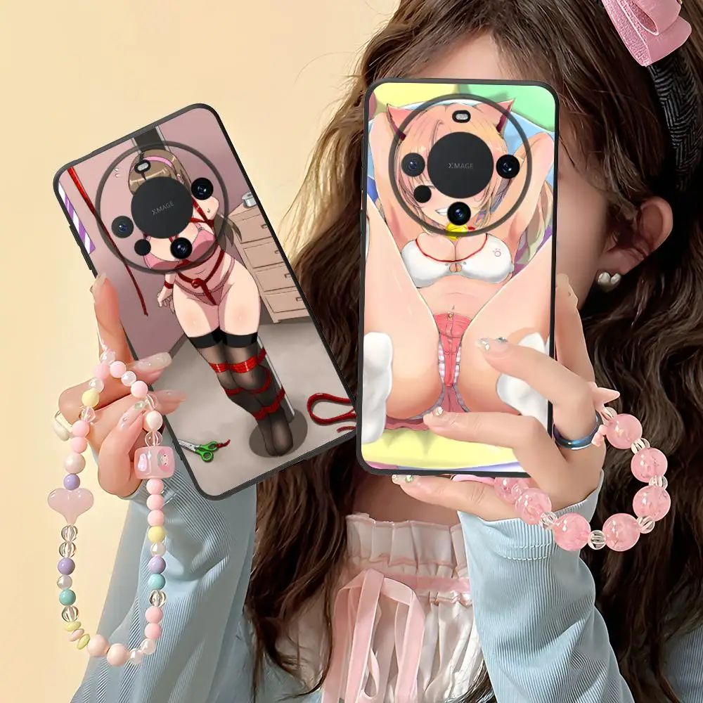 حافظة لهاتف هواوي ميت 60 50 40 30 20 10 Pro Plus Lite E 5G غطاء حماية مطبوع ملون جميل لطيف هنتاي Waifu Girl #4