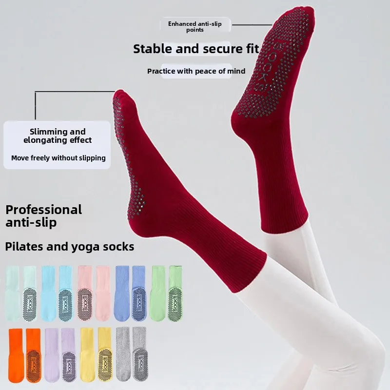 

Нескользящая йога Sos женская до середины икры пилатес Sos Fitn Floor Sos для взрослых Йога противоскользящая Sos защита ног домашнего использования