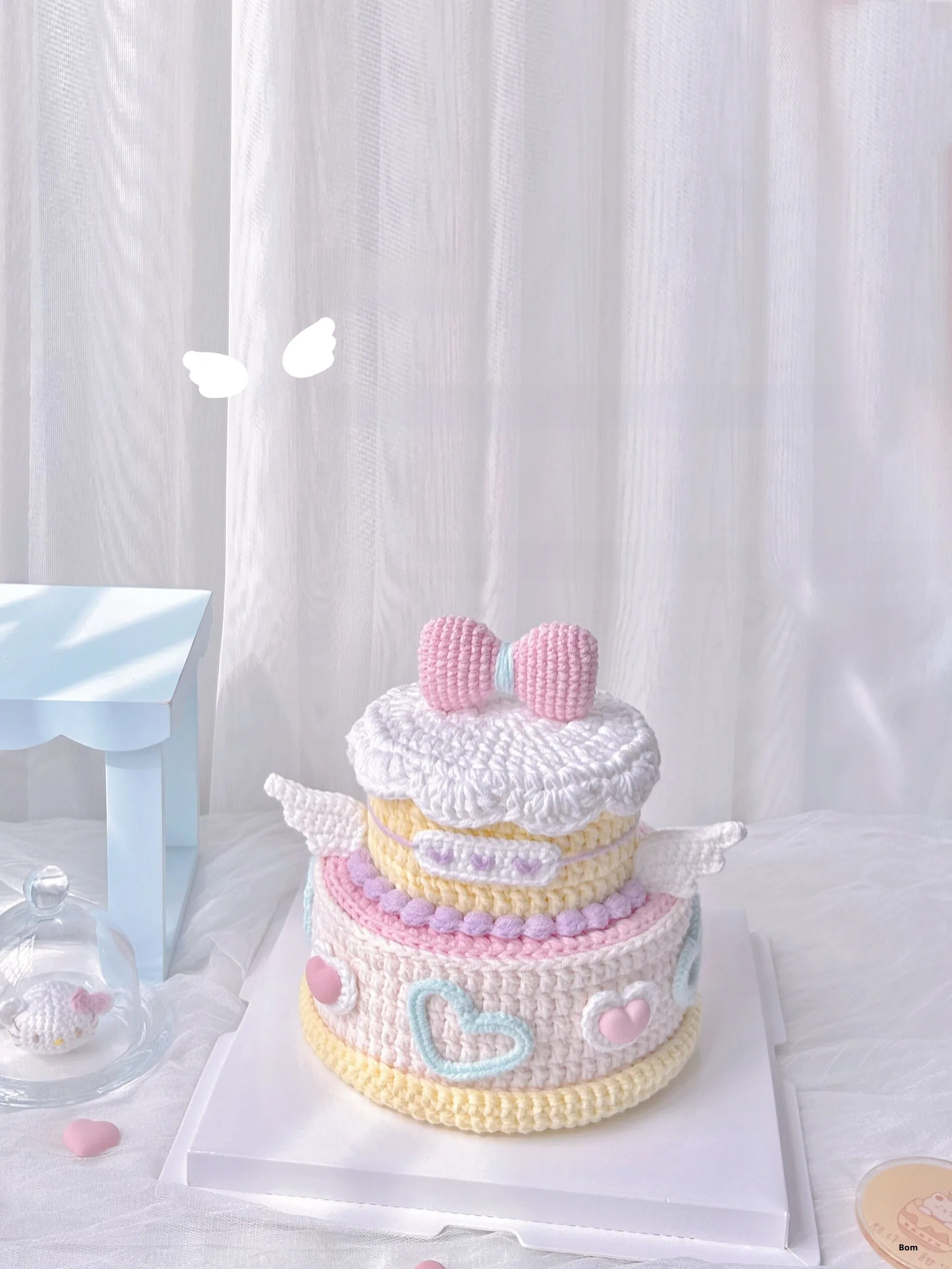 handmade-crochet-yarn-storage-box-material-kit-double-layer-6-inch-diy-gift-think-hello-sweet-love-ordinary-yarn-thin