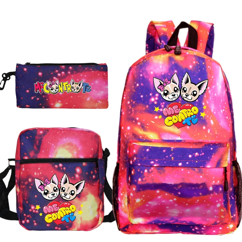 

3 Pcs / Set Me Contro Te Backpack Pencil Case Student Cartoon School Bags Boys Girls Rucksack Shoulder Bag Kids Travel Backpacks