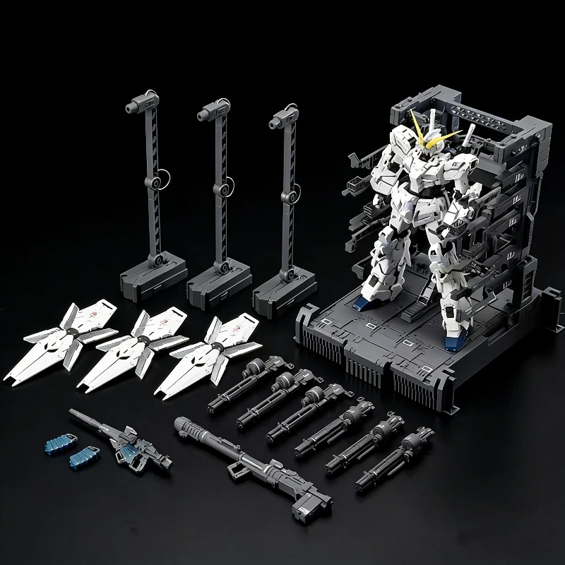 MGEX 1/100 RX-0 Unicorn Repair Version Assembly Model Kit Action Figure With Cage Stand Water Slide Decals Anime Mecha Toy Gift